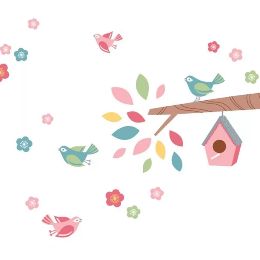 Cheap Kidzsupplies Forwalls Forwalls Muursticker Tak Met Vogels En Vogelhuis