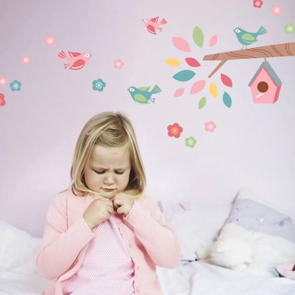 Cheap Kidzsupplies Forwalls Forwalls Muursticker Tak Met Vogels En Vogelhuis