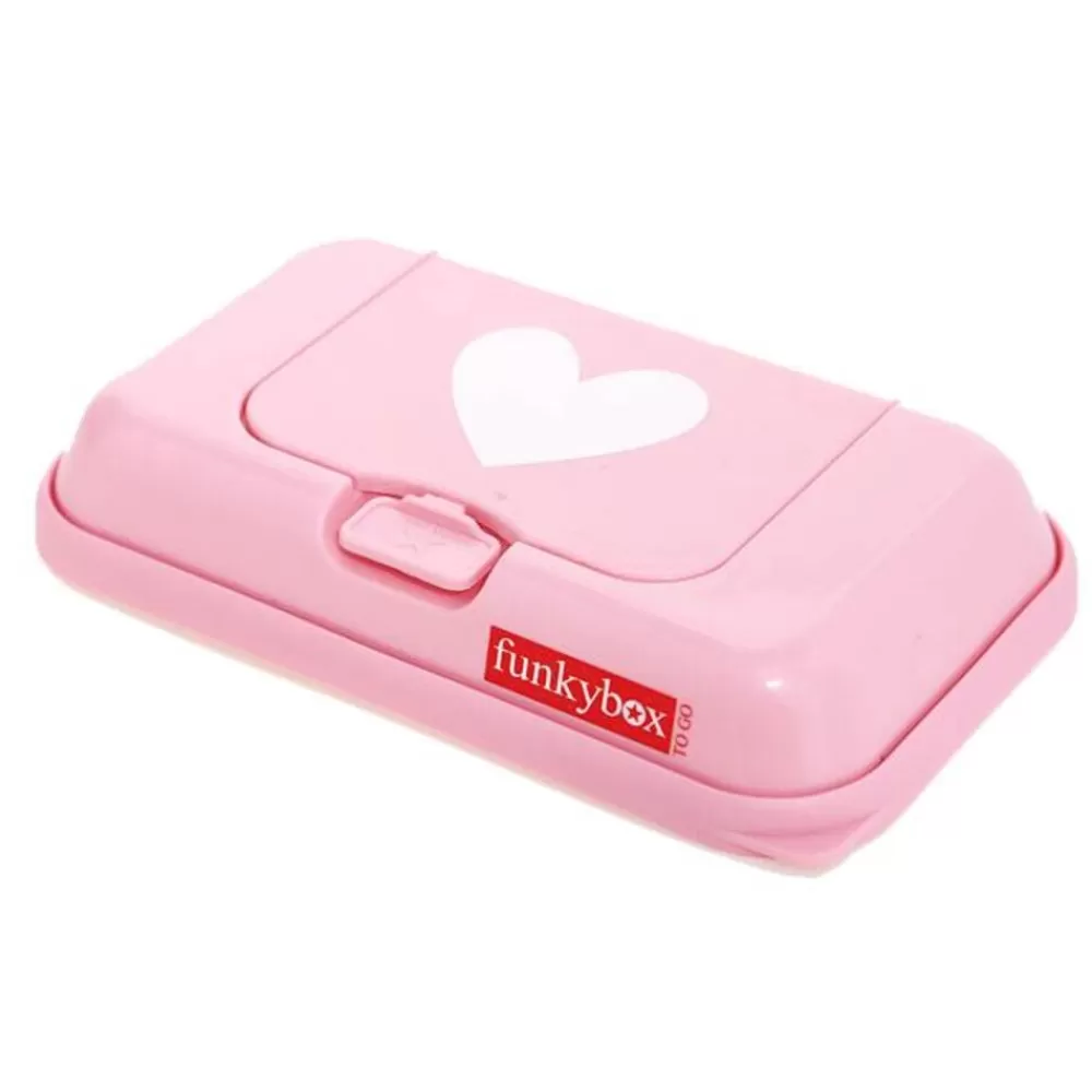 Shop Kidzsupplies Funkybox Funkybox To Go Bewaardoos Voor Billendoekjes En Snoetenpoetsers Roze Hartjes