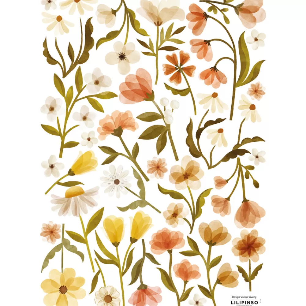 New Kidzsupplies Lilipinso Muursticker Felidae Bloemen Vintage Flowers
