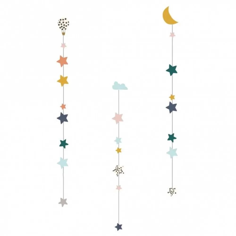 Fashion Kidzsupplies Mimilou Muursticker Kinderkamer Decoratie Slinger Maan En Sterren