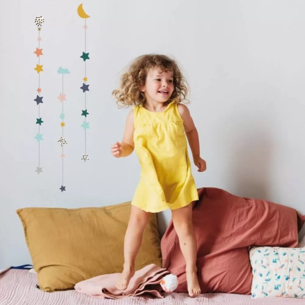 Fashion Kidzsupplies Mimilou Muursticker Kinderkamer Decoratie Slinger Maan En Sterren