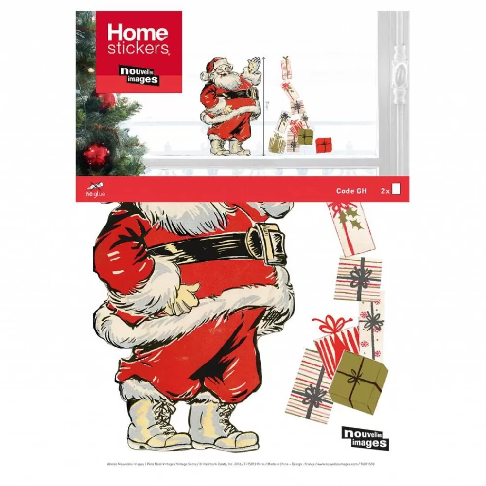 Shop Kidzsupplies Nouvelles Images Raamsticker Kerstman Vintage