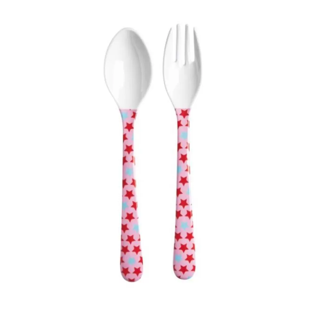 Hot Kidzsupplies Rice Denmark Rice Melamine Vork En Lepel Sterren Girl